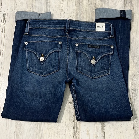 Hudson Bacara Crop Straight Cuffed Jeans Size 24 - Picture 4 of 12